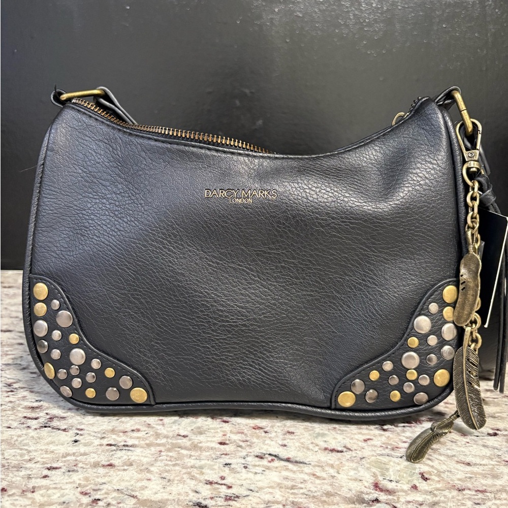 Darcy Marks Black Studded Shoulder Bag